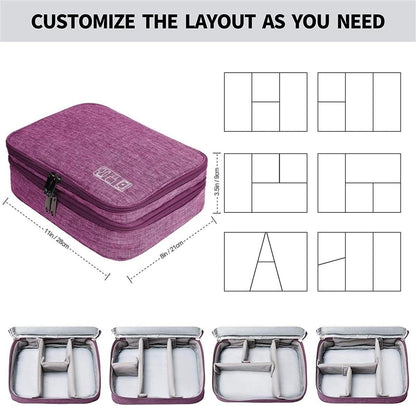 Packing Cubes for Travel Electronics Devices Organizer, with 12 PCS Ties,Versatile Electronic Accessories Carrying Case for Toothbrushes,Charging Devices,Other Cordless Electrical Appliances Purple