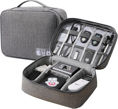 Electronics Organizer Travel Universal Cable Organizer Bag Waterproof Electronics Accessories Portable Storage Cases for Cable, Charger, Phone, USB, SD Card, Hard Drives, Power Bank