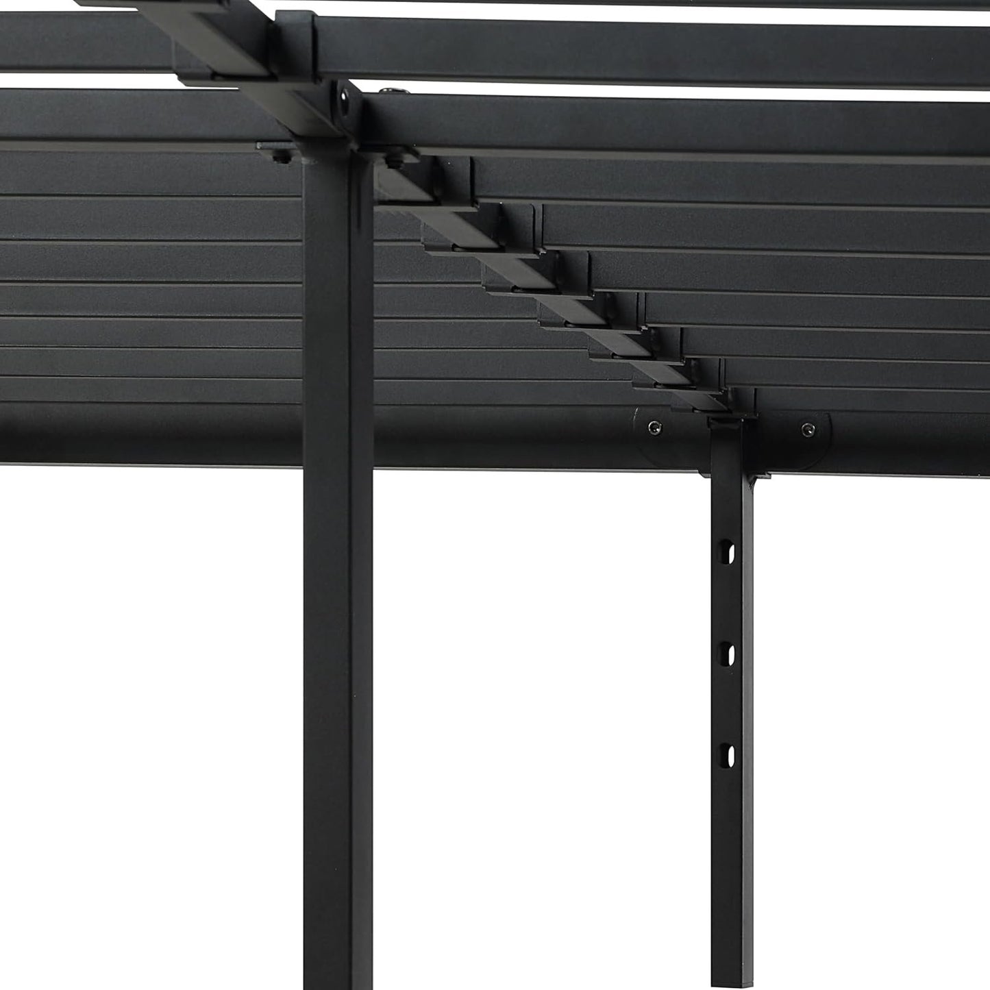 Lennox furniture Full Sturdy Steel Pre-Assembled 14 Slats Metal Platform Bed Frame Support No Box Spring Needed Fast and Easy Assembly