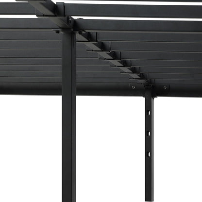 Lennox furniture Full Sturdy Steel Pre-Assembled 14 Slats Metal Platform Bed Frame Support No Box Spring Needed Fast and Easy Assembly