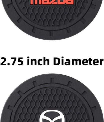 AOOOOP Car Interior Accessories for Mazda Cup Holder Insert Coaster - Silicone Non-Slip Mat for Mazda 3 6 CX-3 CX-5 CX-9 MX-5 (Set of 2, 7cm Diameter)