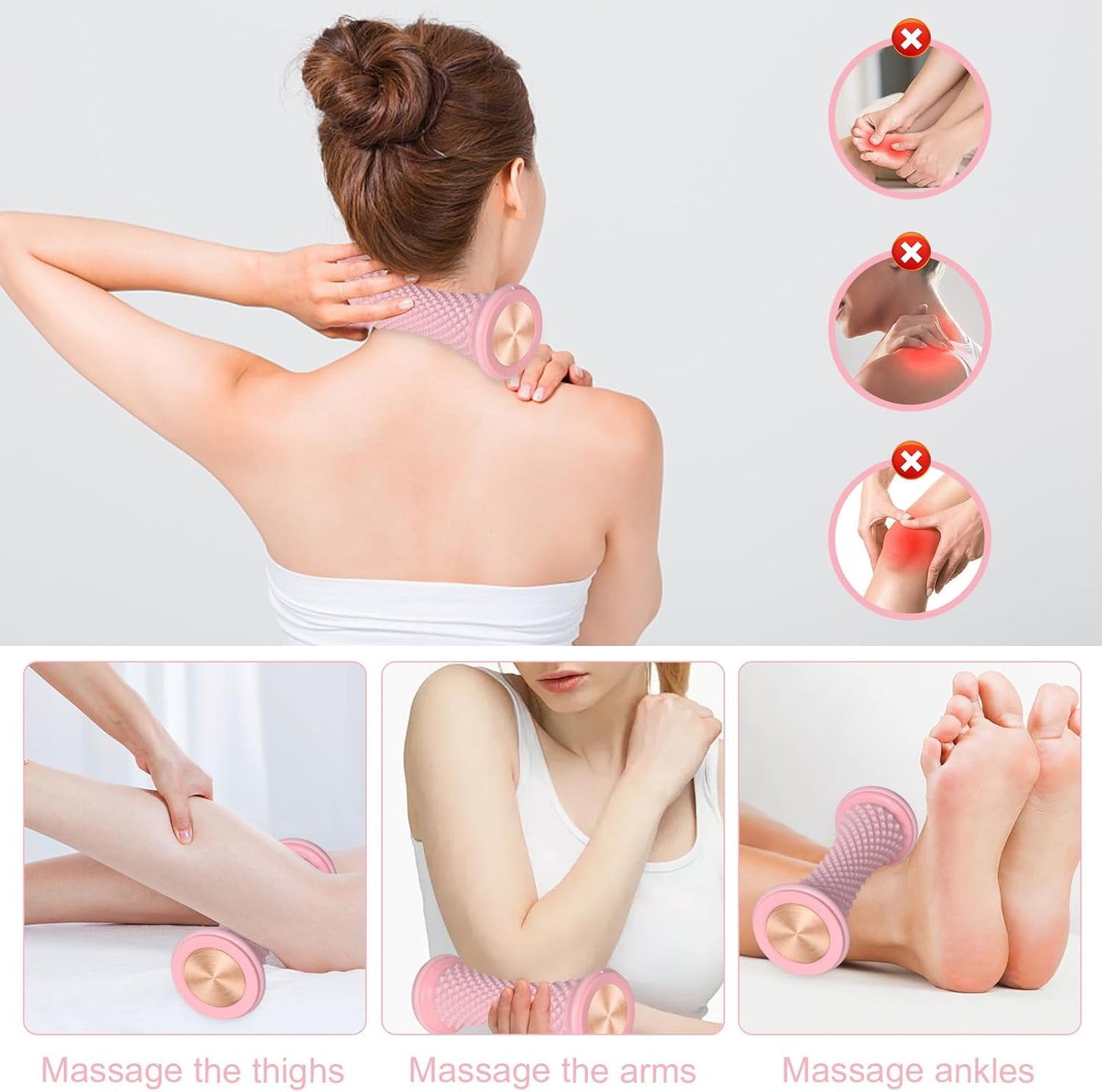 Foot Massager for Plantar, Muscle Massager Roller, Silicone Muscle Roller Stick for Feet,Plantar Fasciitis Recovery, for Exercise Relaxation