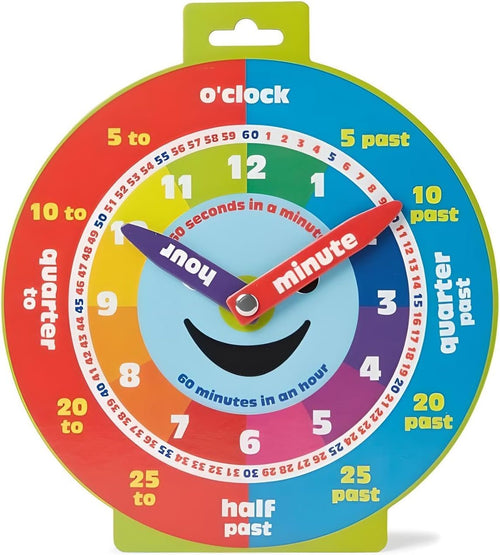 Morgan's Direct Early Learning Education Clock Moveable Hands Smiley Face Magnetic. - Easy to use and to Learn for Young Children as Well as Durable and Portable.