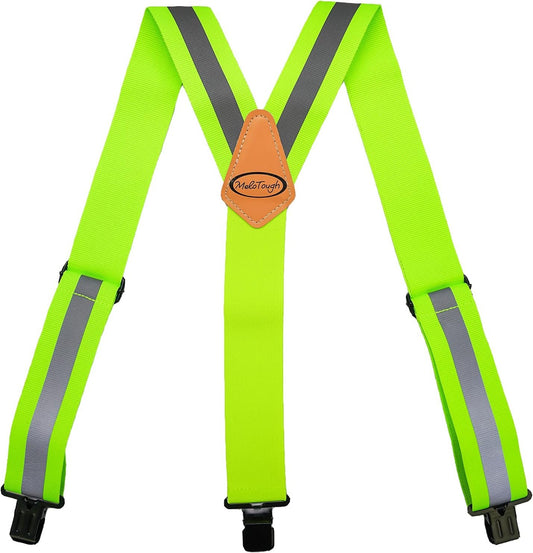 MELOTOUGH Men's Braces Elastic 2 inch Wide Heavy Duty Work Suspenders, Large