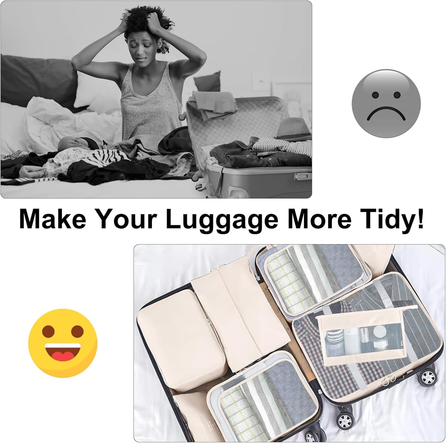 TXBOBECO Suitcase Organizer Set, 10 Pcs Packing Cubes for Suitcase Travel Accessories Suitcase Organizer Suitcase Clothes Bags Cosmetics Org