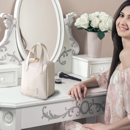 Toiletry Bag - Leather Hanging Organizer | Makeup Cosmetic Bag Travel Organizer Portable Travel Toiletry Organizer Toiletries Hygiene Bag, White., Se rÃ©fÃ©rer au descriptif, Refer to description