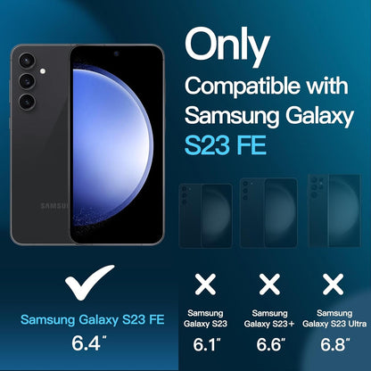 JETech Screen Protector for Samsung Galaxy S23 FE 6.4-Inch, Fingerprint Compatible, Tempered Glass Film, HD Clear, 3-Pack