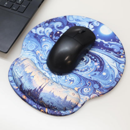 Ergonomic Mouse Pad with Wrist Rest,Small Gaming Gel Mousepad,Office Desk Accessories for Computer Laptop,Work from Home Essentials (Sky)