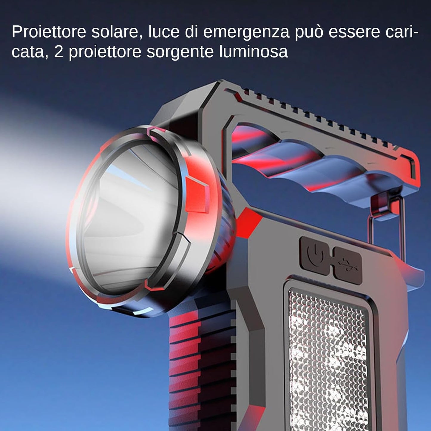 Iouyjiu Solar Outdoor Lamp, Waterproof Torch Light, Powerful Led Flashlight, Multipurpose Camping Gear for Hiking, Travel, Exploring, Adventure Sports and Entertainment-Camping