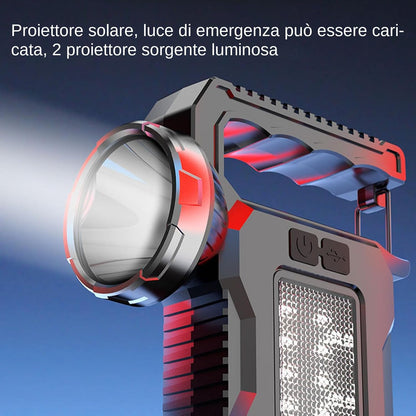 Iouyjiu Solar Outdoor Lamp, Waterproof Torch Light, Powerful Led Flashlight, Multipurpose Camping Gear for Hiking, Travel, Exploring, Adventure Sports and Entertainment-Camping