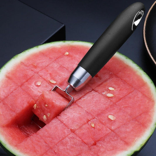 Youngwier Affettatrice per Anguria, Taglierina a cubetti in Acciaio Inossidabile per Melone, Strumento per affettare l'anguria, Gadget da Cucina Portatili sicuri per Tagliare i cubetti di Frutta per