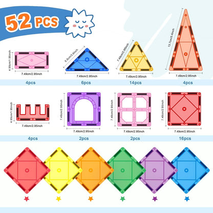 Magnetic Tiles Blocks Toddler Toys Sensory Preschool Building Learning Toys Girls Boys Toys Outdoor Outside Sensory Toddlers 3-4 Magnet Toys 3 4 5 6 7 8 Year Old Boys Girls
