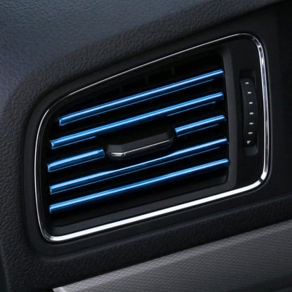 LivTee 20 Pieces Car Air Conditioner Decoration Strip, Universal Waterproof Bendable Air Vent Outlet Trim Decoration, Car Interior Accessories (Blue)