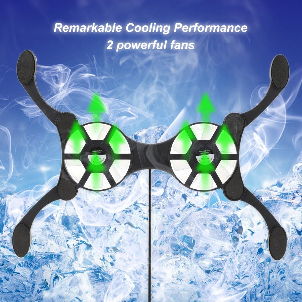 Mini Portable Folding Foldable USB Dual Fan Cooler Cooling Pad for PC Laptop Notebook 7 VCXN