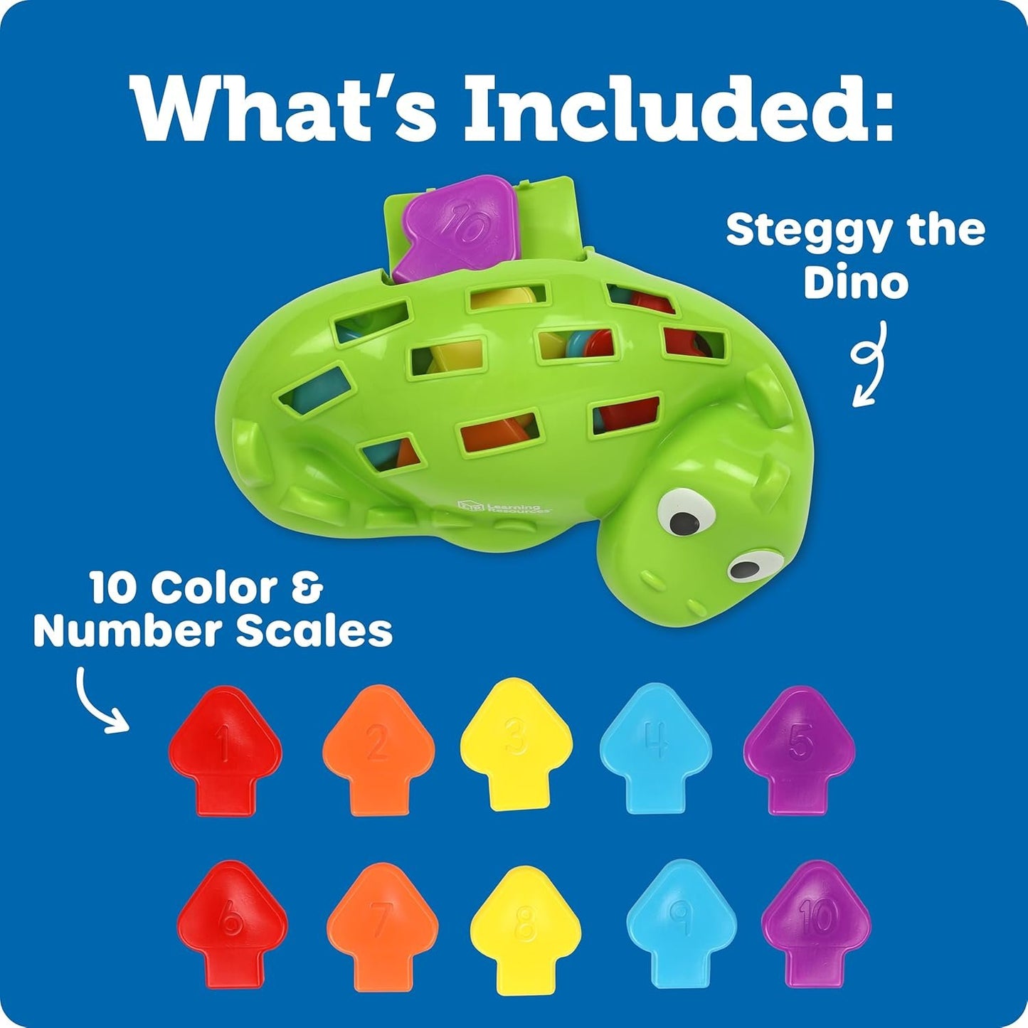 Learning Resources Steggy The Fine Motor Dino, Fine Motor Toy, Ages 18+ Months