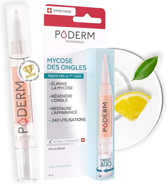 Poderm Nail Mycosis Treatment Serum Pen - Developed by a Podiatrist - Made in Switzerland - Supplend Pen for Hand and Foot Nail Care - Infection Treatment