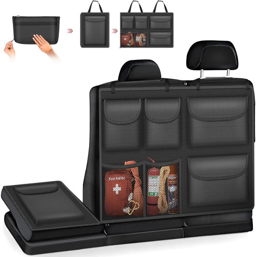 Hanging Trunk Organizer for SUV, Super Capacity Detachable Car Trunk Organizers Back Seat, Foldable Cargo Storage Bag with 7 Pockets & Adjustable Straps for SUVs, Jeeps, Minivans, Maximize Your Space