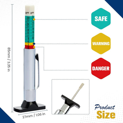 WSERE 2 Pieces Car Tire Depth Gauge Tester Tyre Tread Metric Gage Motors Measures Tool, Fast Accurate Measurement and Ensure Safety