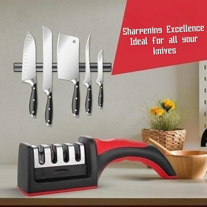 RyNova 4-in-1 Knife Sharpener with Safety Gloves â€“ Ultimate Sharpening Tool for Ceramic, Steel Knives & Scissors