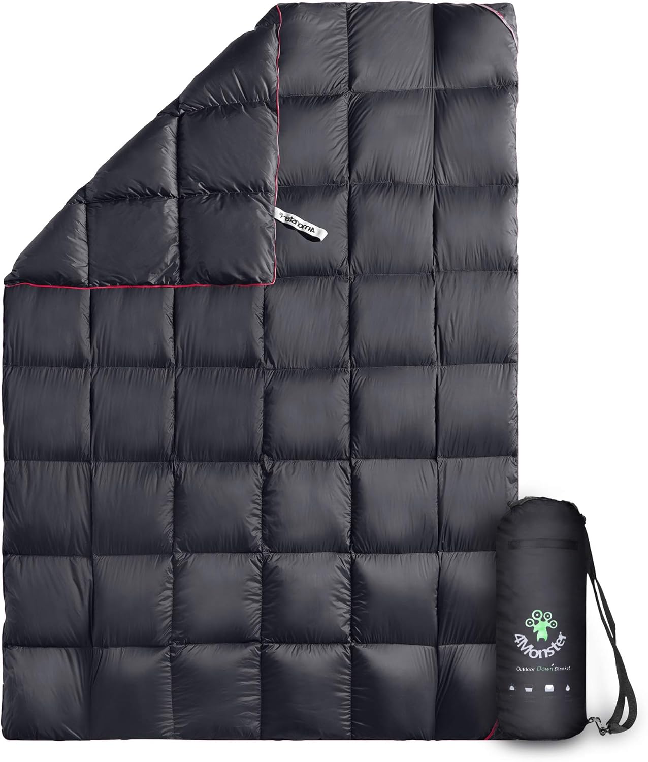 4Monster Down Camping Blanket - Outdoor Travel Quilt Puffy 650 Fill, Packable, Lightweight,Wind & Waterproof | Ideal for Stadium, Backpacking, Camping, Travel, Picnics, Beach and Hiking