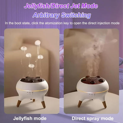 Newmelo Jellyfish Diffuser, Dynamic Jellyfish Air Humidifier, Diffuser with Sound-Activated Mist Show, Creative Jellyfishs Design Air Humidifier, with 7 Colors Led Lights and Remote Control (2Pcs)
