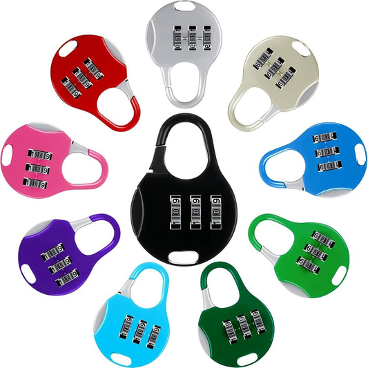 10 pcs Mini Padlock with Password,Colorful Combination Padlocks 3 Digit Number Code Lock Security Padlock for Travel Suitcases Luggage Bag Case
