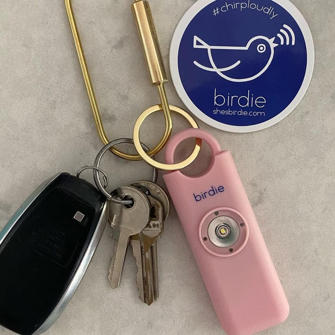 She's Birdie - The Original Personal Safety Alarm for Women by Women - Loud Siren, Strobe Light and Solid Brass Key Chain in a Variety of Colors (Blossom)