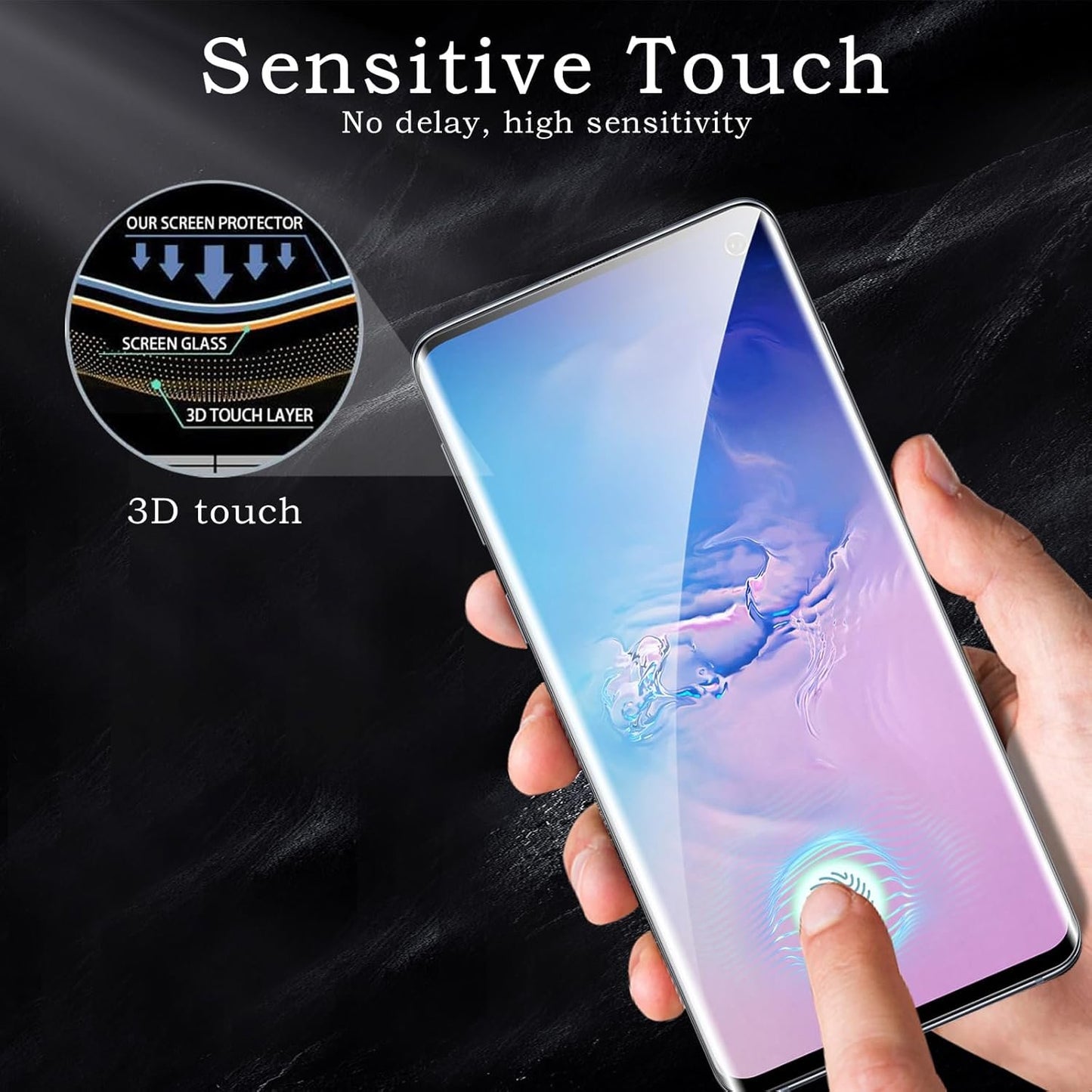 Screen Protector for Samsung Galaxy S10, 3D Tempered Glass Film, Ultra HD 9H Hardness Case Friendly Anti Scratch Bubble Free Ultra Resistant Oil-Resistant Shatter Protection, 2-Pack