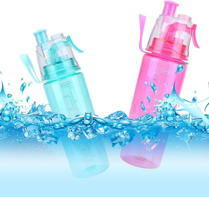 Mist Spray Water Bottle 600ml Portable Sport Water Bottle Anti-Leak Drinking Cup with Mist Hydration