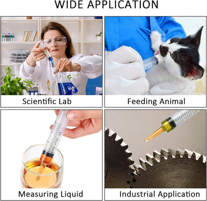 200 ml syringe with 31.5 inch plastic tube for glue dispensing, scientific laboratory, watering, filtration, pet feeding, nutrition measurement,