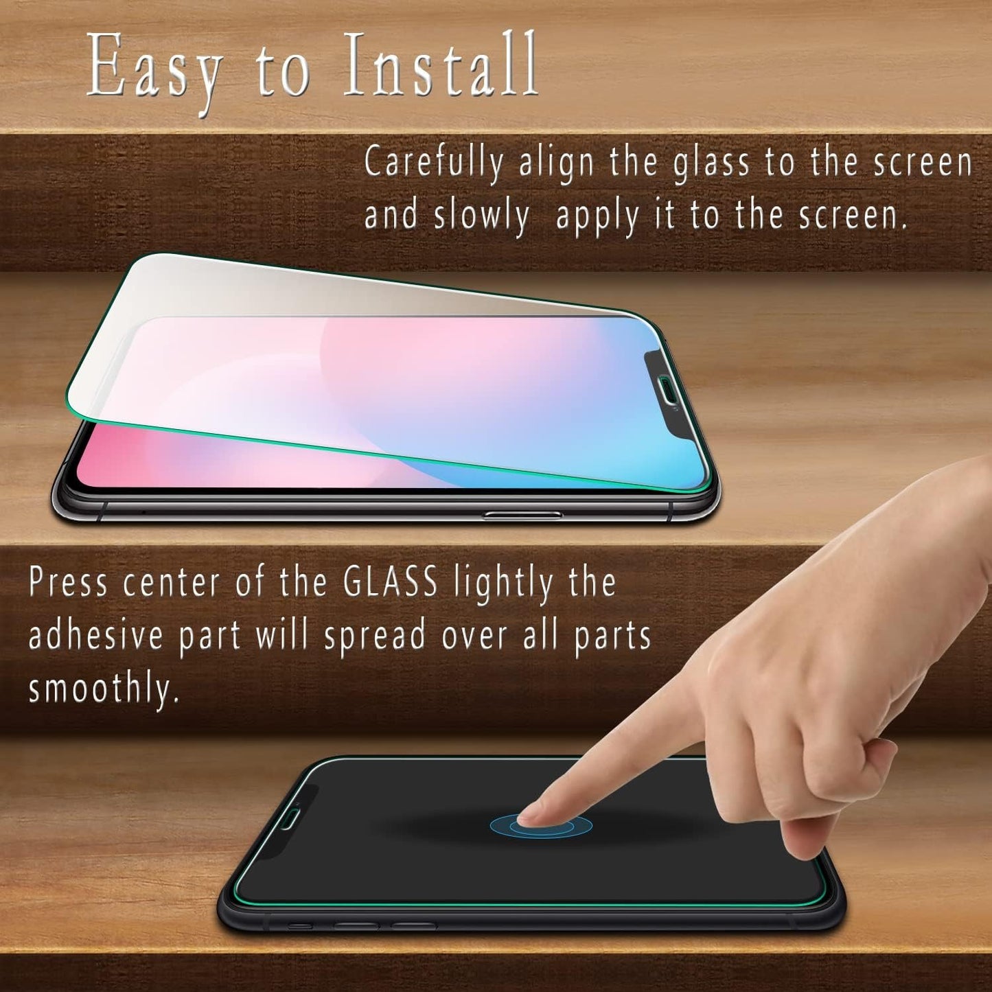 [2-Pack] HPTech Screen Protector Compatible for iPhone 11 and iPhone XR Tempered Glass 6.1-inch, Case Friendly, Anti-Scratch