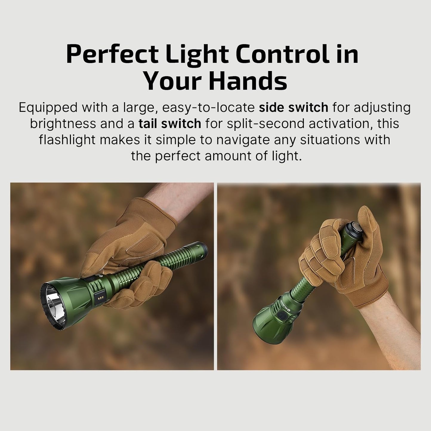 OLIGHT Javelot Turbo 2 1800 Lumen Powerful Rechargeable Tactical Flashlight with Dual-Switch LED Hunting Light for Search&Rescue (Black)