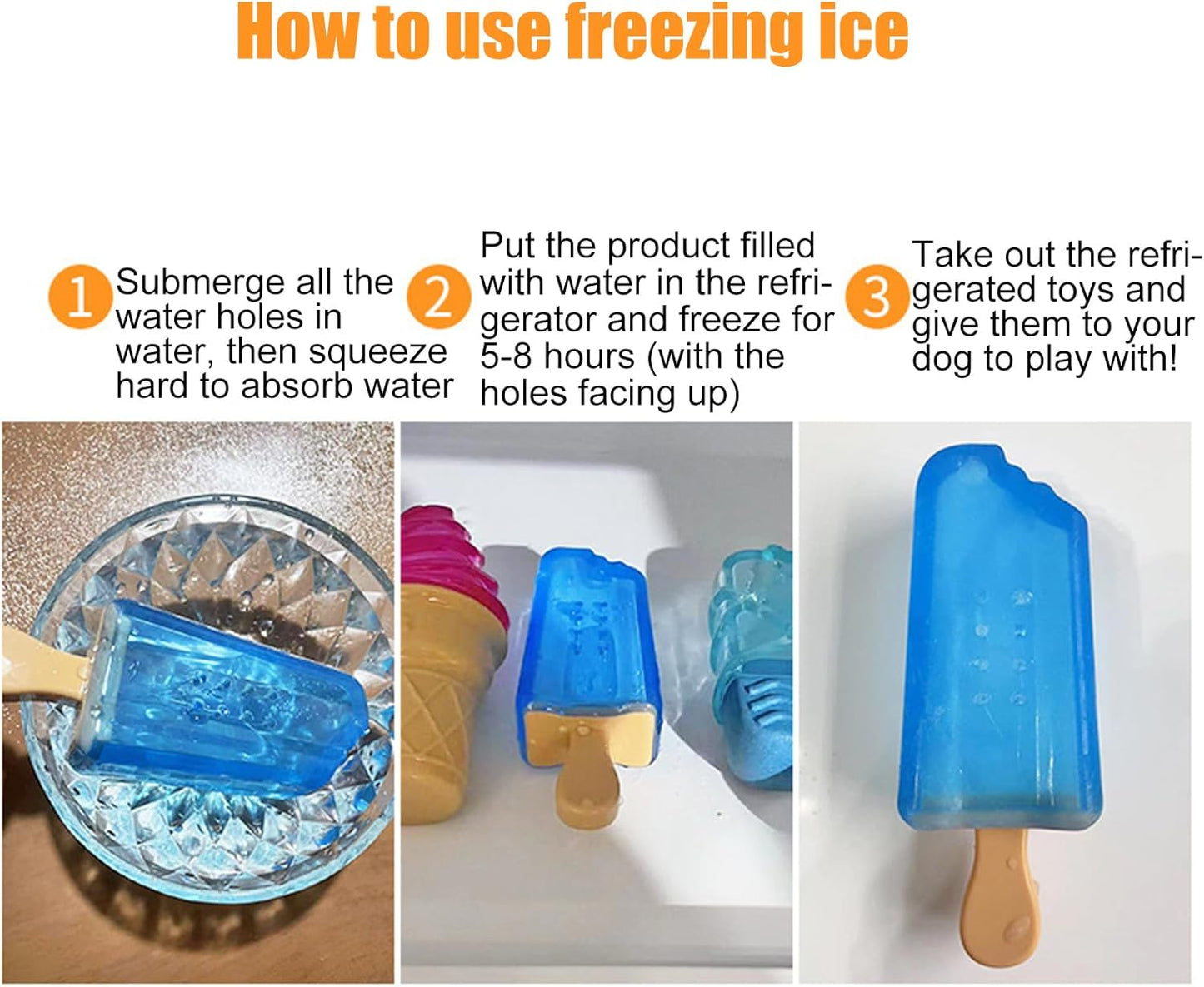 shjxi Dog Chew Toys, Interactive Dog Toy, Cooling Ice Cream Shape Teething Accessory, Non Toxic Soft Rubber, Excellent for Puppies and Dogs Outdoor Play and Training