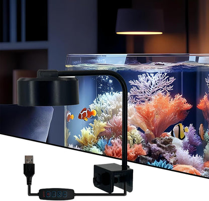 LED Aquarium Light, Saltwater Fish Tank Lamp, Smart 3 Mode Brightness Control, 15.5x6x13.6cm, 360 Adjustable Lighting, for Shrimp, Marine Fish, Coral Reef, Freshwater Displays