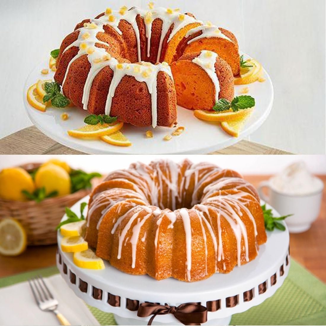 Cake Pans, 9.5'' 10'' Non-Stick Fluted Cake Pan, Heavy Duty Carbon Steel Tube Pan Baking Mold, Perfect Bakeware for Bavarois, Brownie, Jello, Flan, Meatloaf,Pudding (10'')