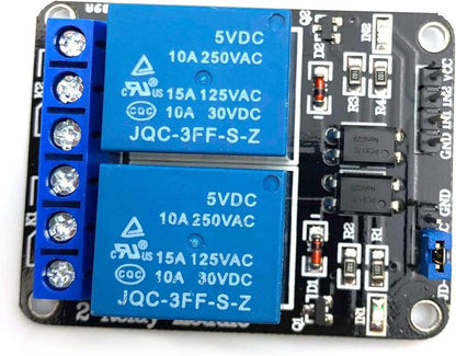 FainWan 2pcs 2 Channel Relay Module with Optocoupler 5V Active Low Level Amplifier Trigger JD-VCC Relay Power VCC Power