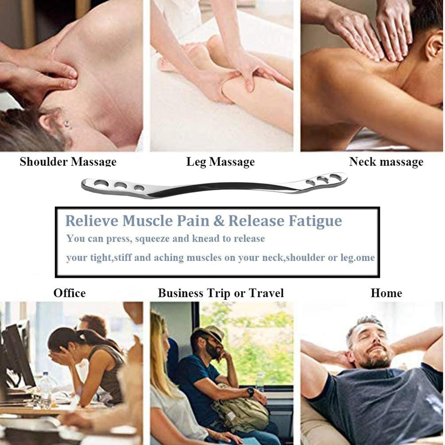 Stainless Steel Gua Sha Massage Tool, Soft Tissue Mobilization Tool Comfortable Massage Scraping Board