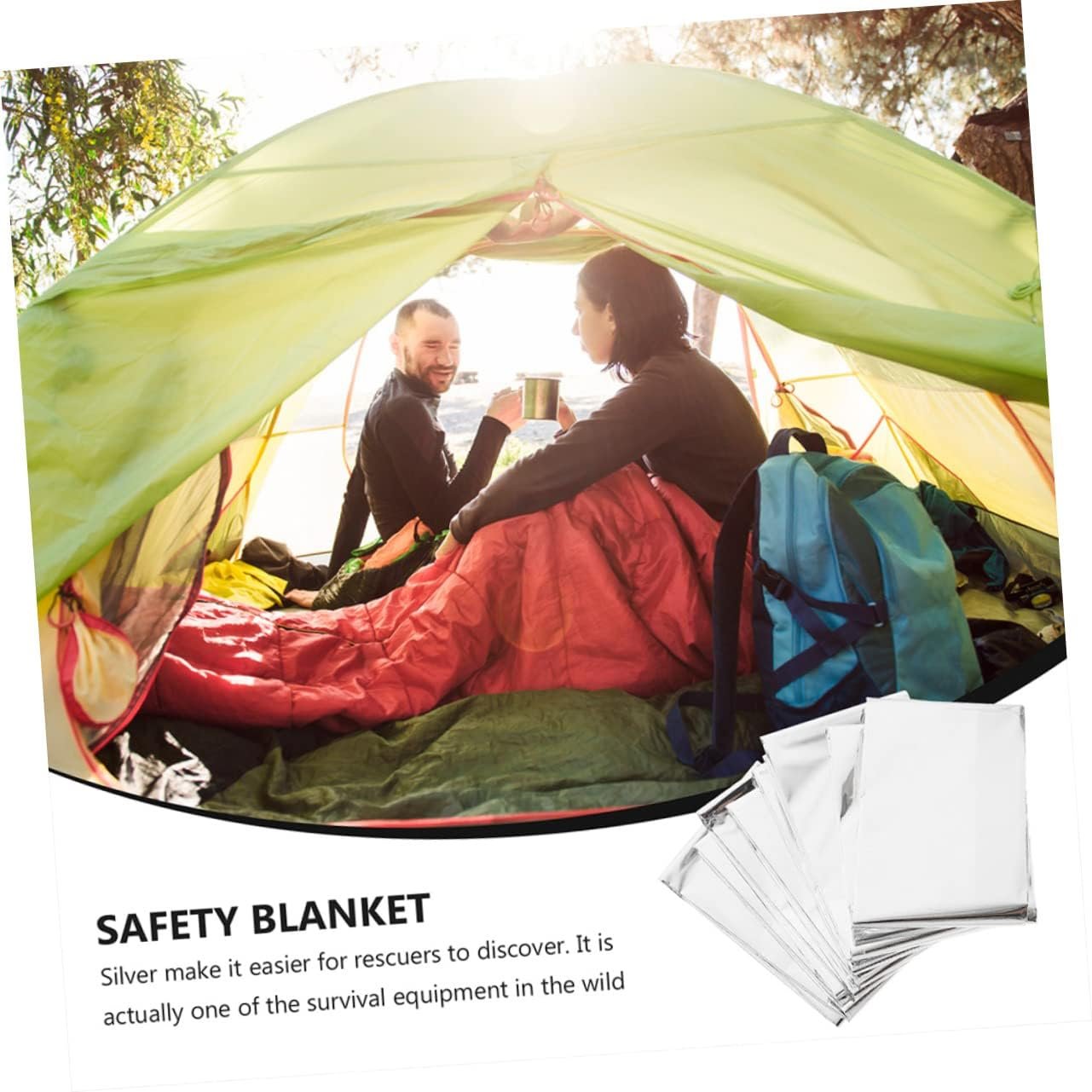 ibasenice 6Pcs Reflective Film Thermal Insulation Blanket Portable Emergency Camping Blanket for Outdoor Survival Hiking First Aid Weather Protection Heat Retention