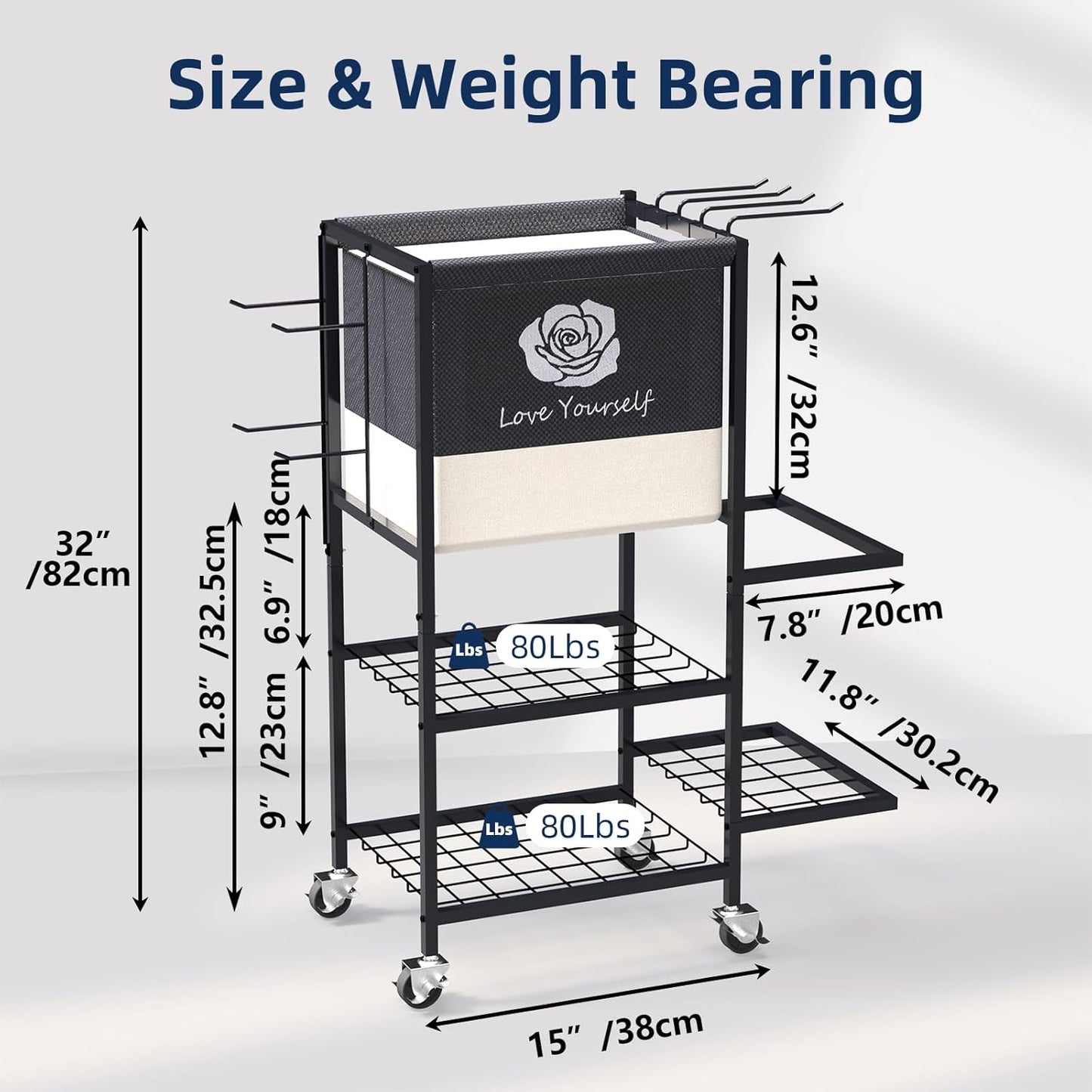 Yoga Mat Storage Rack, Home Gym Equipment Organizer on Wheels - Fitness Weight Rack for Mats, Blocks, Foam Rollers, Resistance Bands, Dumbbells, Kettlebells and More