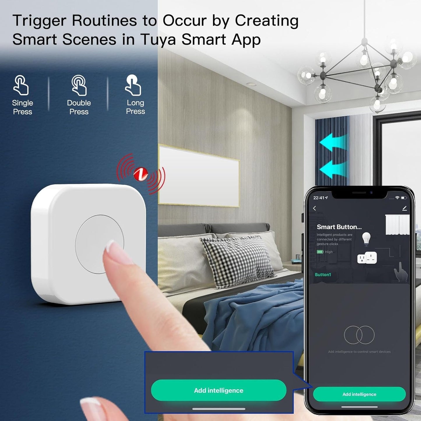 Ysyaxsyt Tuya Zigbee Wireless Mini Switch One Key Push Button Control Home Automation 1 PCS
