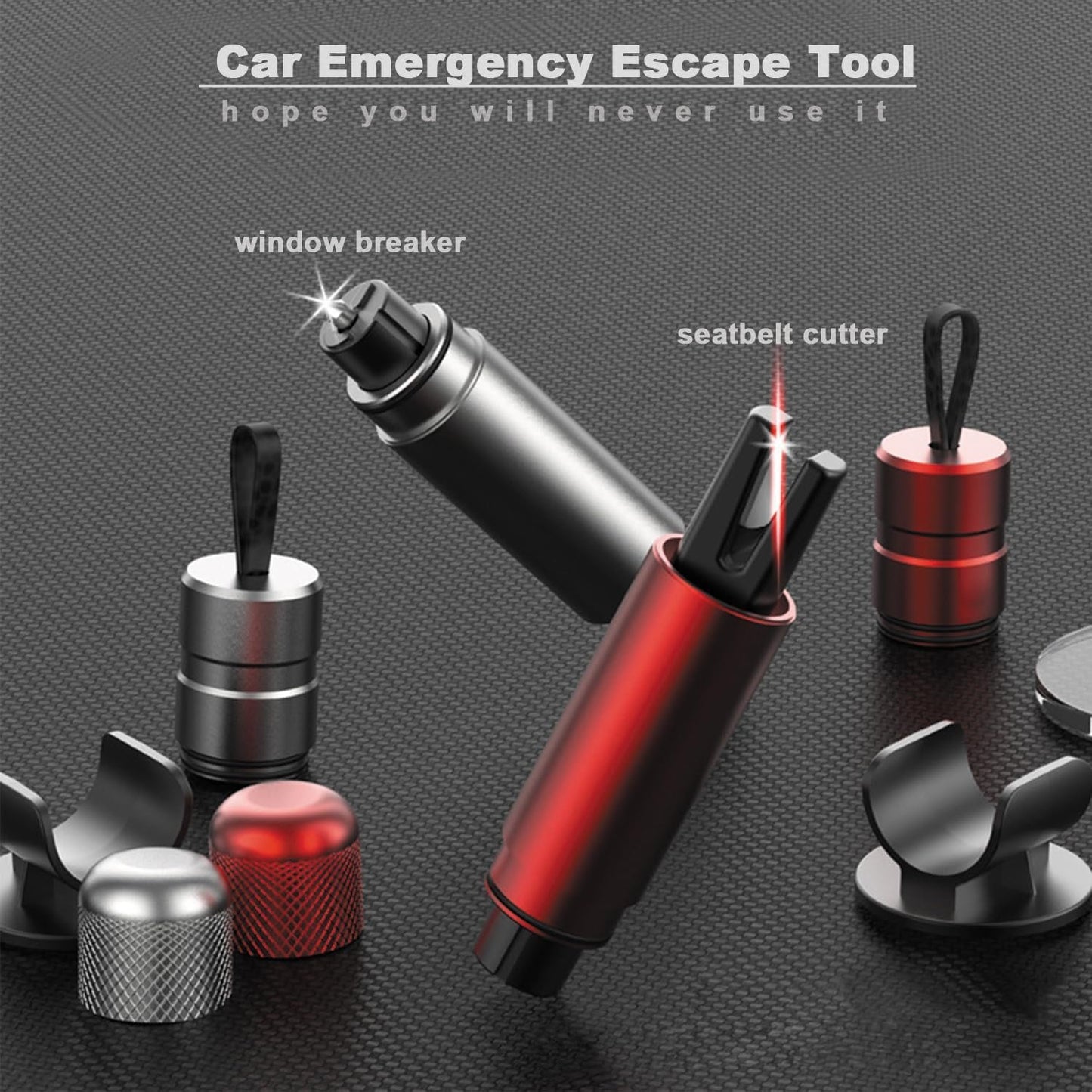 ACEBON Car Safety Hammer Window Glass Breaker and Seatbelt Release Tool Emergency Escape Tool 2022 (Red)