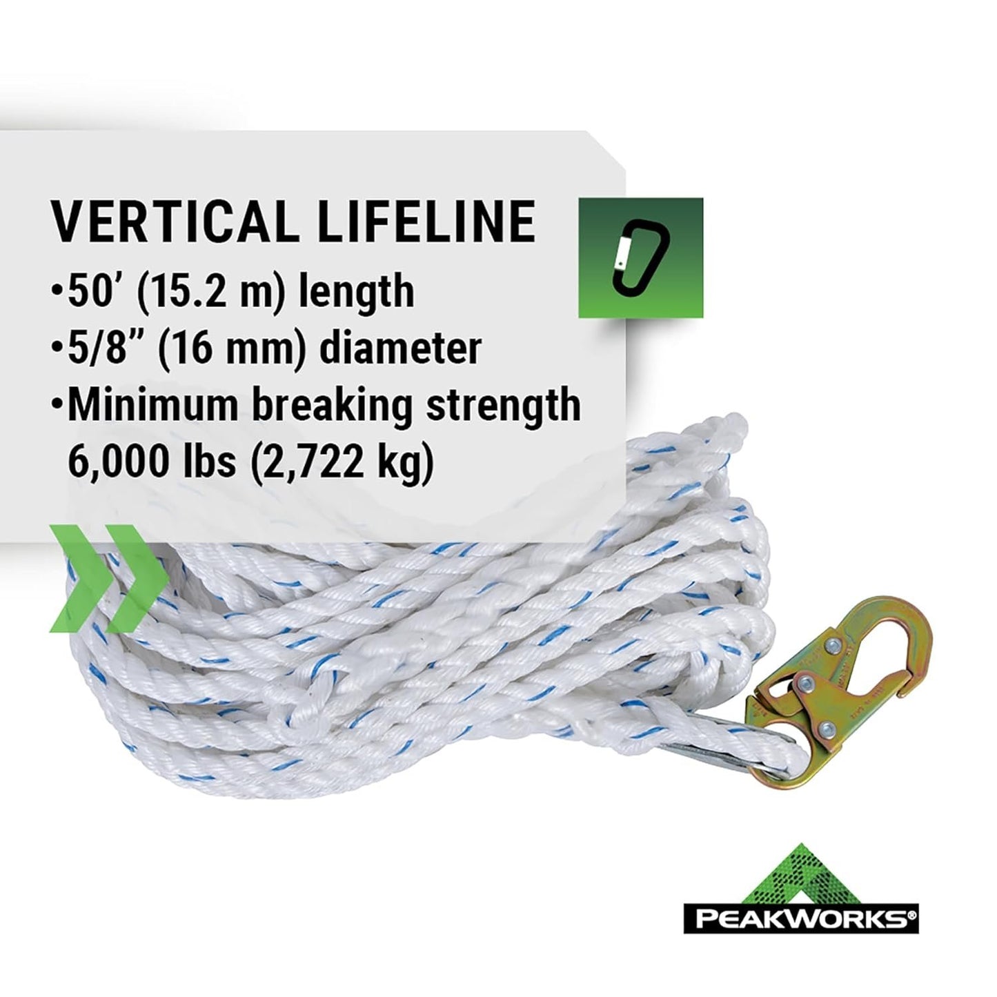 PeakWorks Compliance Series Roofer's Kit - Includes Class A Harness, SP Lanyard, Vertical Lifeline & Roof Bracket - CSA, ANSI, OSHA Compliant Fall Protection