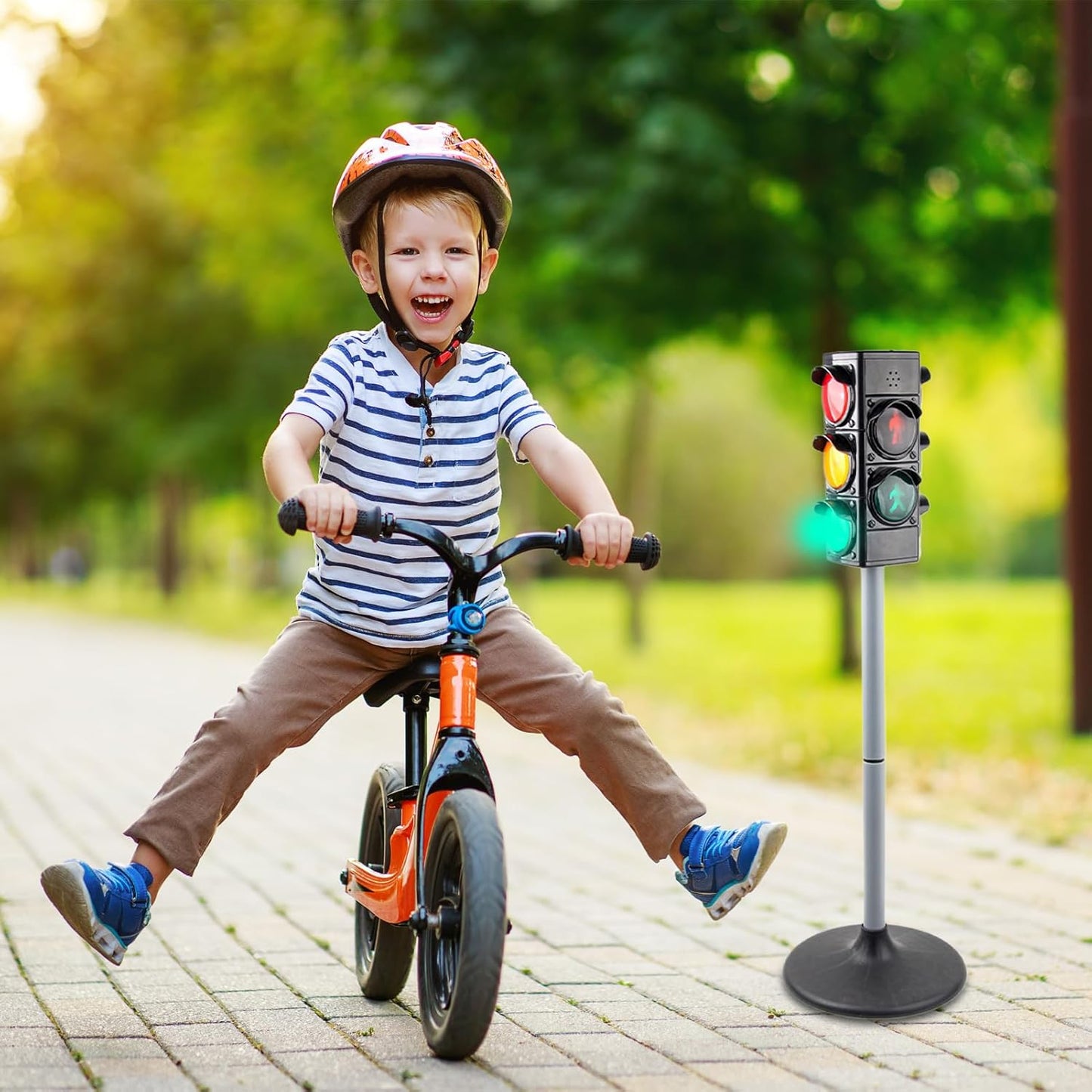 Generico Traffic Light Lamp, Small Stop Light Model, Learning And Education Toys, Early Educational Playset, Pretend Play Road Signs for Kids, Boys, And Girls Development