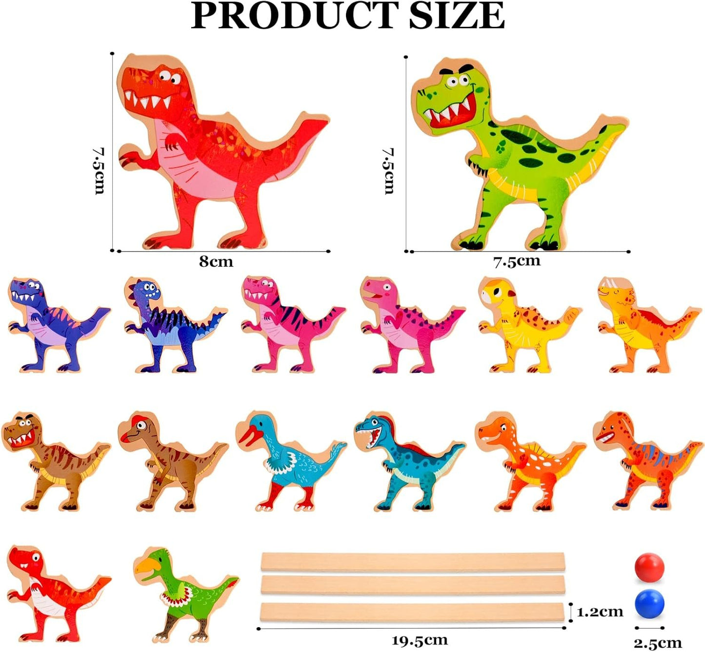 Dinosaur Stacking Building Toys for Boys, PIIOSER Wooden Dinosaur STEM Montessori Educational Learning Block Toys for Kids Cool Birthday Party Game Gifts for 4 5 6 7 8 Years Old Boys Girls