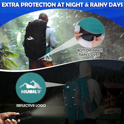 Hiking Backpack for Men 50L Waterproof Camping Backpack with Rain Cover Large Outdoor Sport Travel Backpack for Climbing