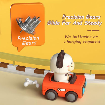 Press & Go Car Toy for Toddlers 1-3, Baby Animal Racing Cars, Infant Play Vehicle Set, Baby Push Go Friction Car Toys for 6-9-12-18 Months, 1st Birthday for 1-2 Years Old Boys