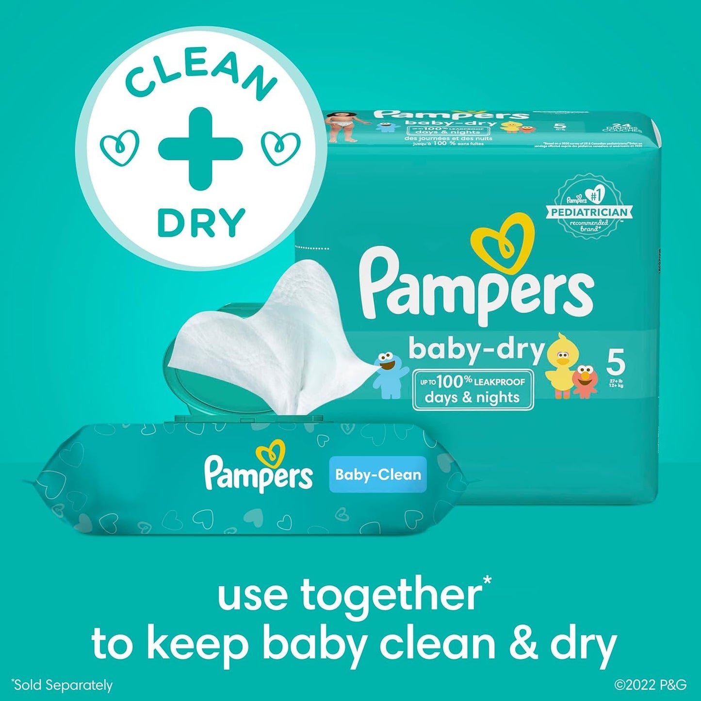 Pampers Complete Clean Baby Wipes - Fresh Scent 3X Pop-Top Packs 216 Count