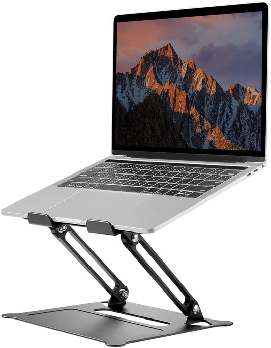 PHOCAR Laptop Riser Adjustable Laptop Stand Foldable Aluminum Portable Computer Stand Laptop Holder Compatible for MacBook,HP, Lenovo,Surface,Dell, ASUS, Laptops up to 17 Inch