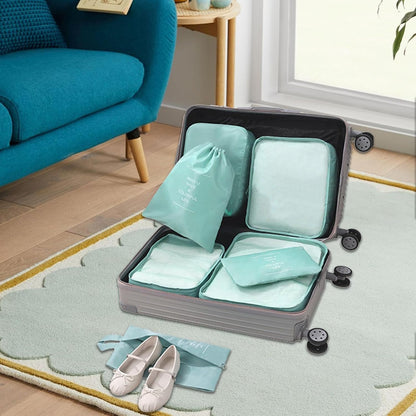 Travel Storage Bag, Suitcase Packing, 7 Cubes, Lightweight Luggage Organizer, Water-Resistant Efficient Space Saving Accessories 330g for Vacation, Business Trips