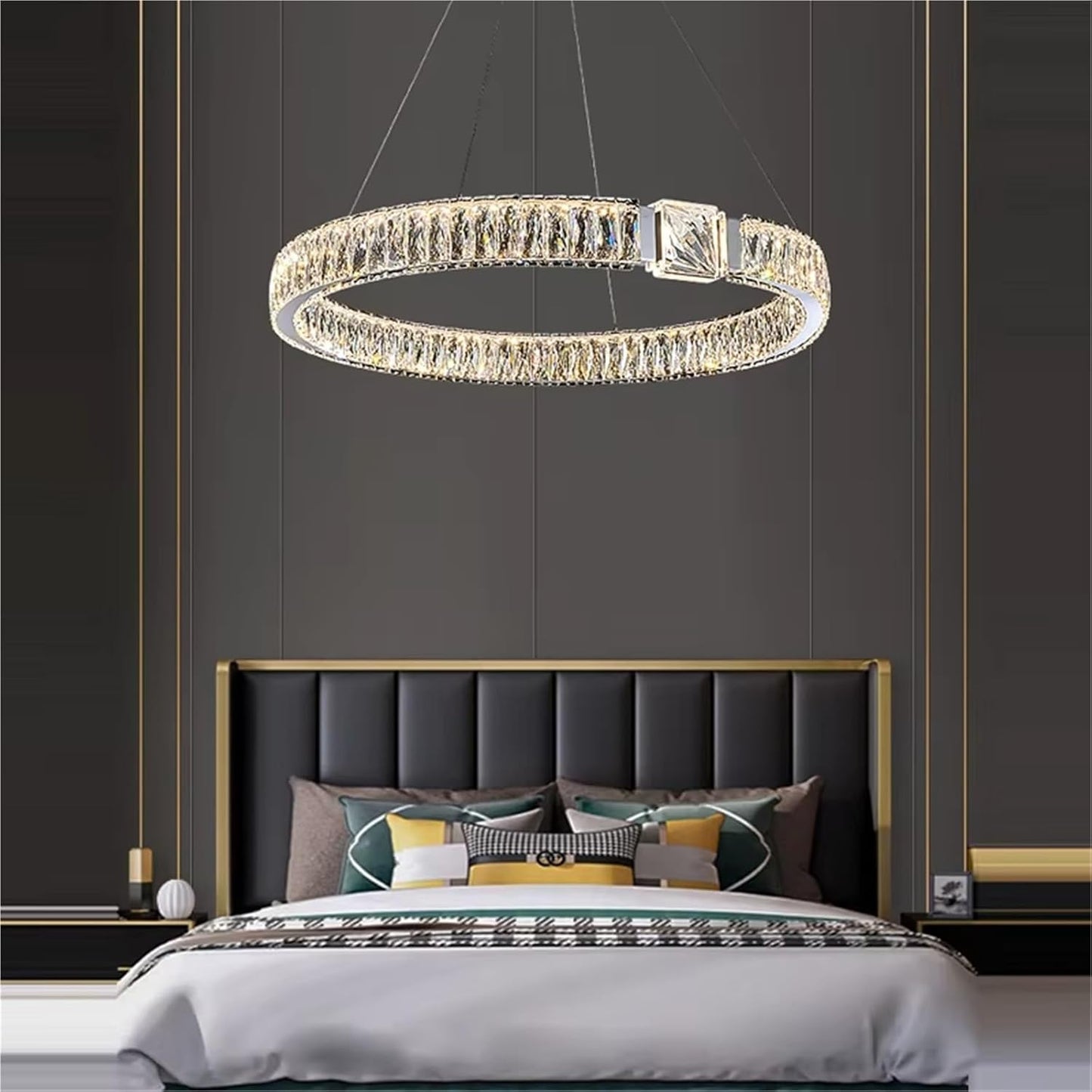 LED Chrome Magic Ring Lustre Chandelier Lighting Trend Hanging Lamps Suspension Luminaire Lampen For Living Room
